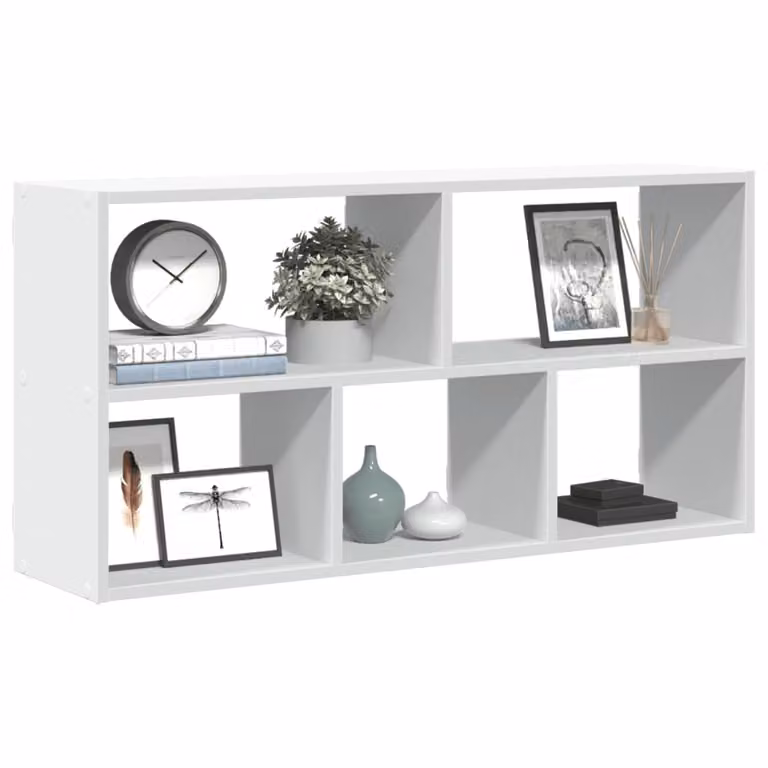 Scaffale a Parete Moderno vidaXL in Legno e MDF Bianco L 100 x P 25 x H 50 cm