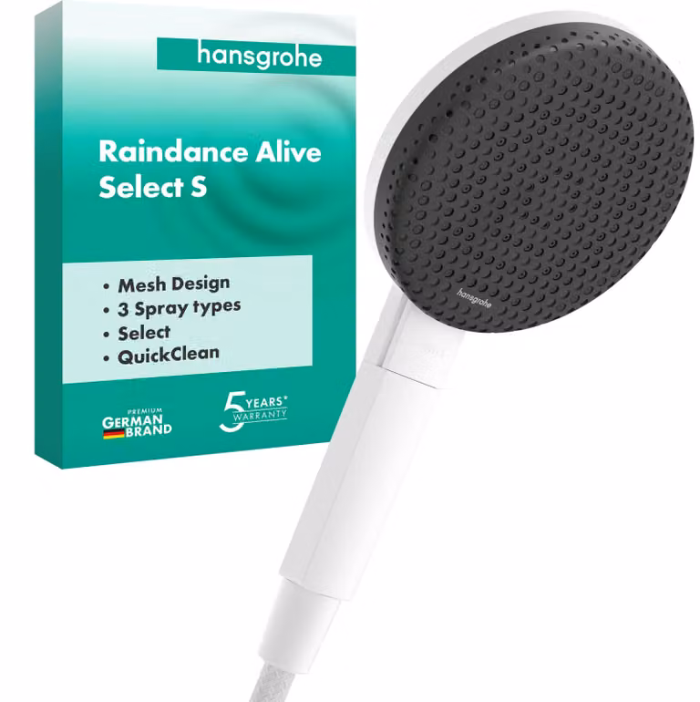 Rubinetto a leva da 125 mm, 3 getti, bianco opaco, anticalcare