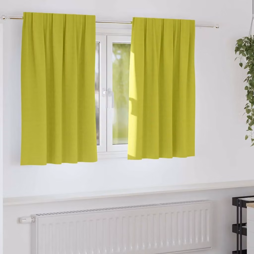 Set di 2 tende blackout vidaXL in poliestere verde con anelli, L 140 cm x H 140 cm