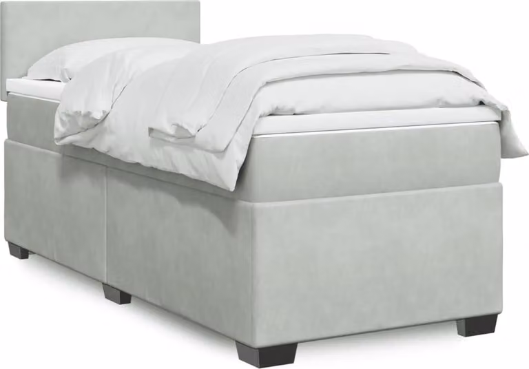 Maison Exclusive - Giroletto a Molle con Materasso Grigio Chiaro 80x200 cm Velluto