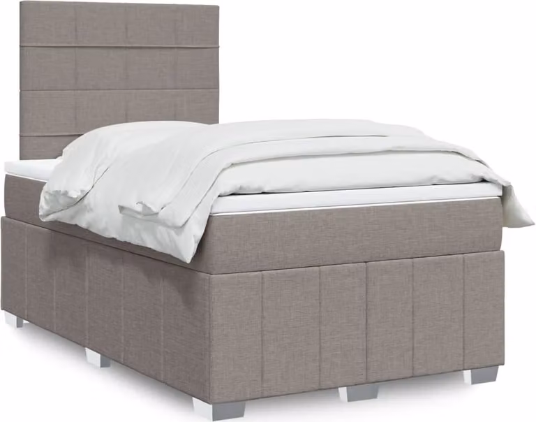 Maison Exclusive - Letto boxspring con materasso Taupe 120x190 cm Tessuto