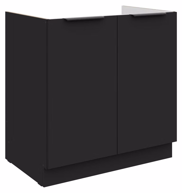 Mobile sottolavello da cucina 80 cm SIENA Nero Cucina Angolo cottura Blocco cucina