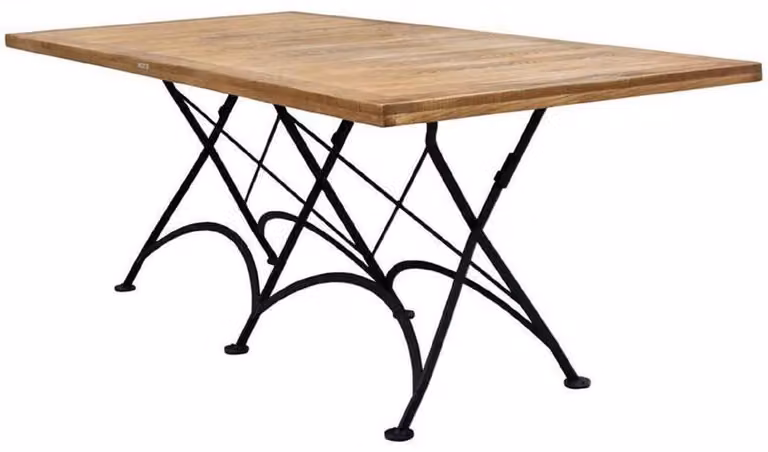 Casa Padrino Tavolo da pranzo da giardino in stile liberty marrone/nero 180 x 80 x h. 76 cm - Tavolo da giardino pieghevole - Barocco & Liberty Gastronomia & Arredo Giardino