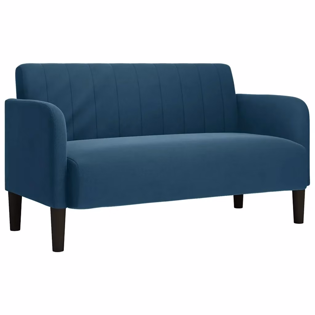 Divanetto moderno vidaXL in velluto blu L: 124 cm, P: 74 cm, H: 68 cm – 2