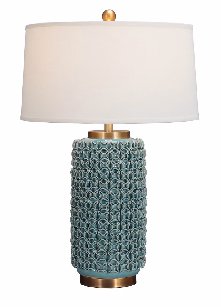 Fine Asianliving Lampada da tavolo cinese in porcellana con paralume E27 Lampada da tavolo orientale in Vetroceramica Lampade da comodino camera da letto soggiorno