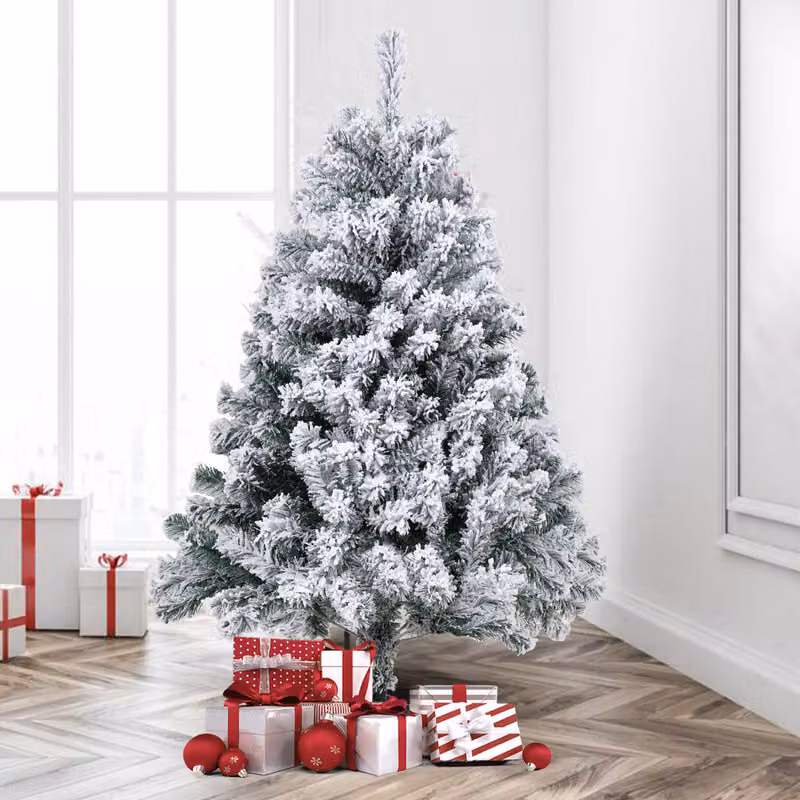 Albero di Natale artificiale Izrielar 120 cm con neve incl. 340 aghi in PVC, supporto in metallo, abete, albero di Natale