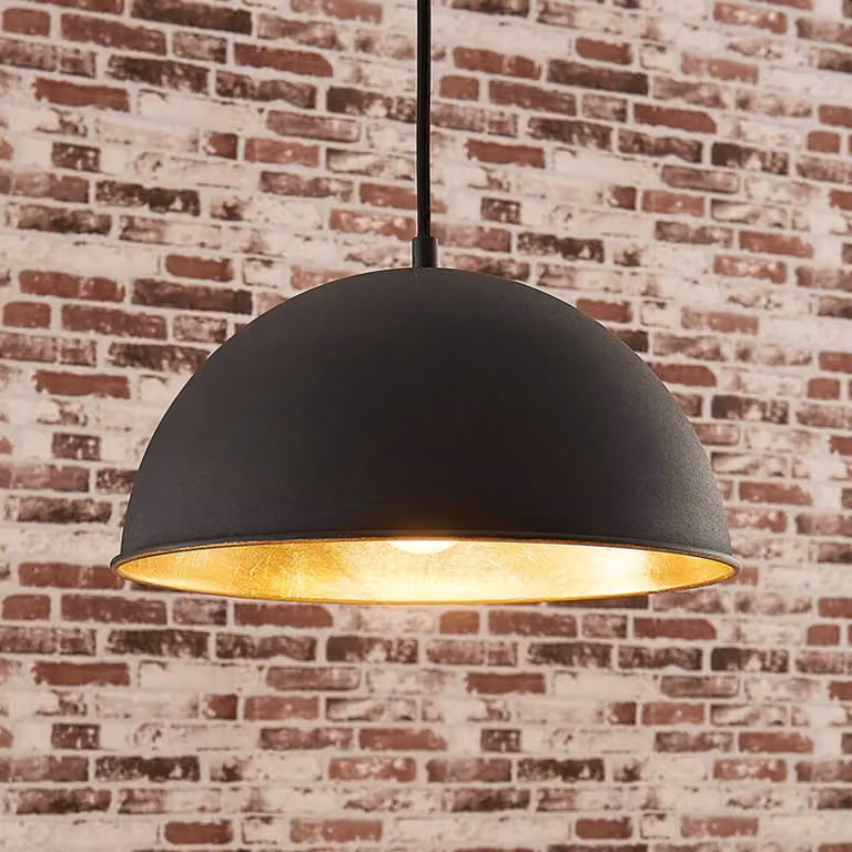 Lampada a sospensione Leya Lindby, dimmerabile, Nero, Soggiorno / Sala da pranzo, Metallo, Moderno, Lampada a sospensione
