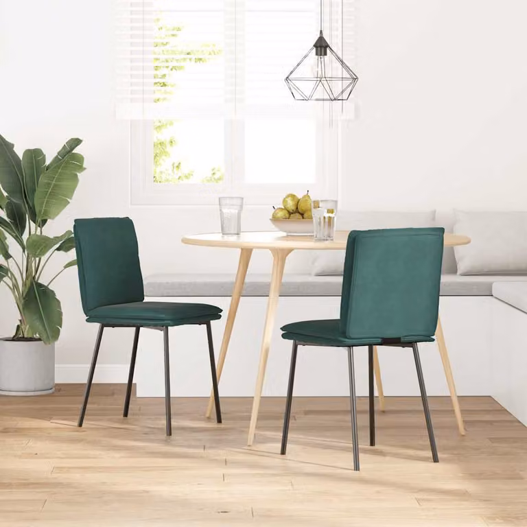 Sedie da Pranzo 2 pz Verde Scuro in Velluto