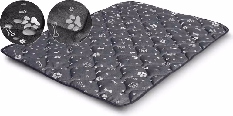 Tappetino per cani 50x70 cm impermeabile con ossa d'argento
