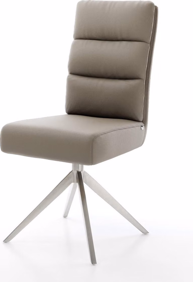 DELIFE Sedia girevole Pela-Flex Vera pelle Telaio a croce largo in acciaio inox Girevole a 360° Funzione oscillante Molle insacchettate