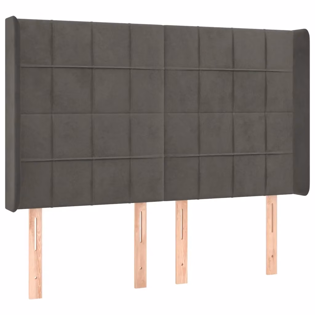 Testiera con Orecchie Design Mania in Velluto Grigio L: 147 cm, P: 16 cm, H: 118/128 cm – 2