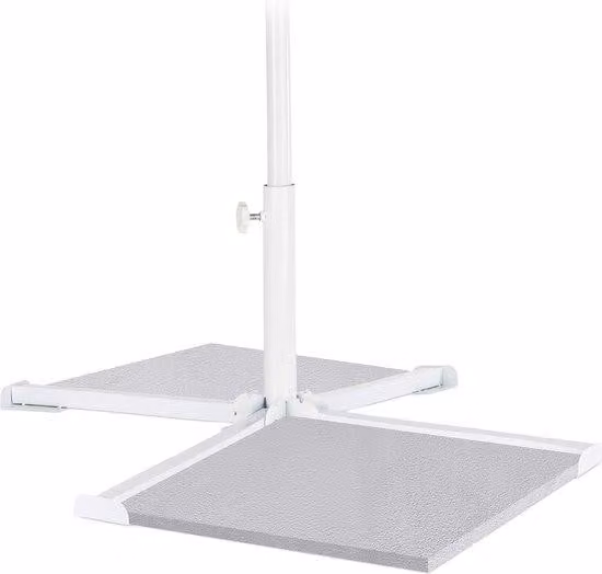 Base pieghevole in plastica per ombrellone 20-35 mm, base a croce stabile, azionamento manuale, bianco