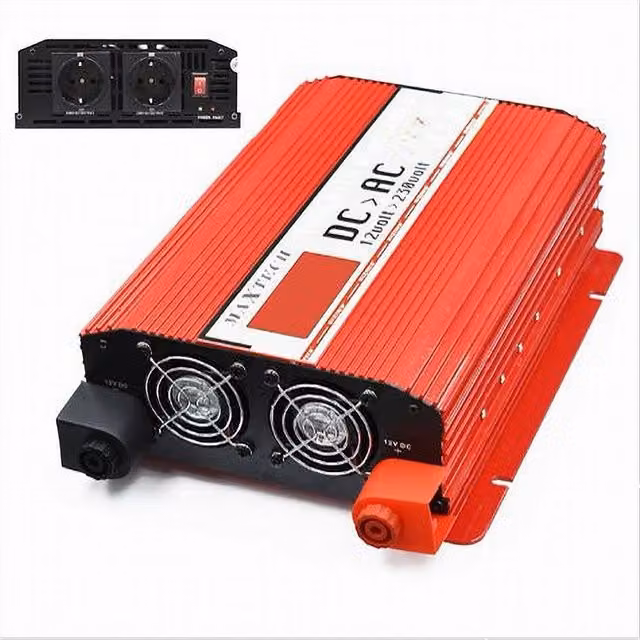 Inverter di potenza Maxtech Hb2000-12v da 12V a 230V per auto e camper, 2000 Watt, colore rosso