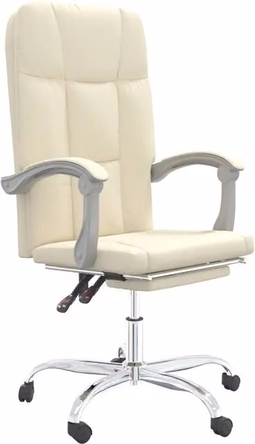 Poltrona | Sedia Relax da Ufficio Reclinabile Crema in Similpelle
