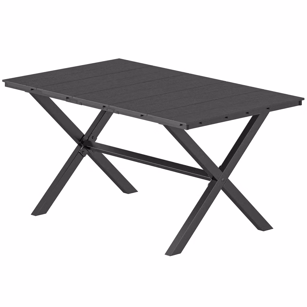 Tavolo da giardino Minimal per 6 persone, colore nero opaco, L: 150 cm, P: 90 cm, H: 74 cm – 2