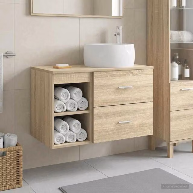 Set di mobili per il bagno 2 pz Rovere Sonoma 3403922