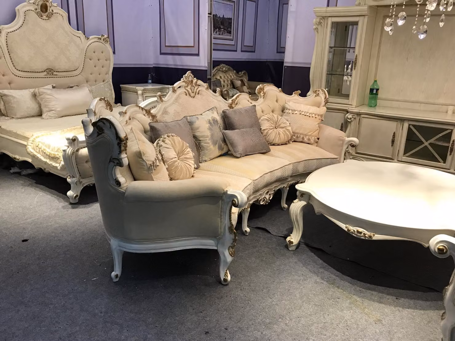 Rund Couch Wohnlandschaft Runde Sofa Polster Eck Garnitur Big Sofas Couchen