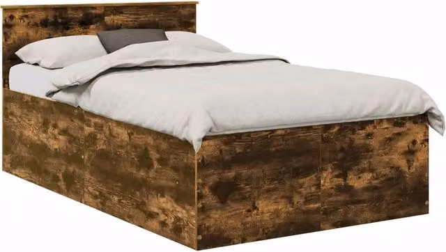 Letto matrimoniale | Letto per adulti | Struttura del letto Rovere fum¨¦ 120 x 190 cm Legno multistrato
