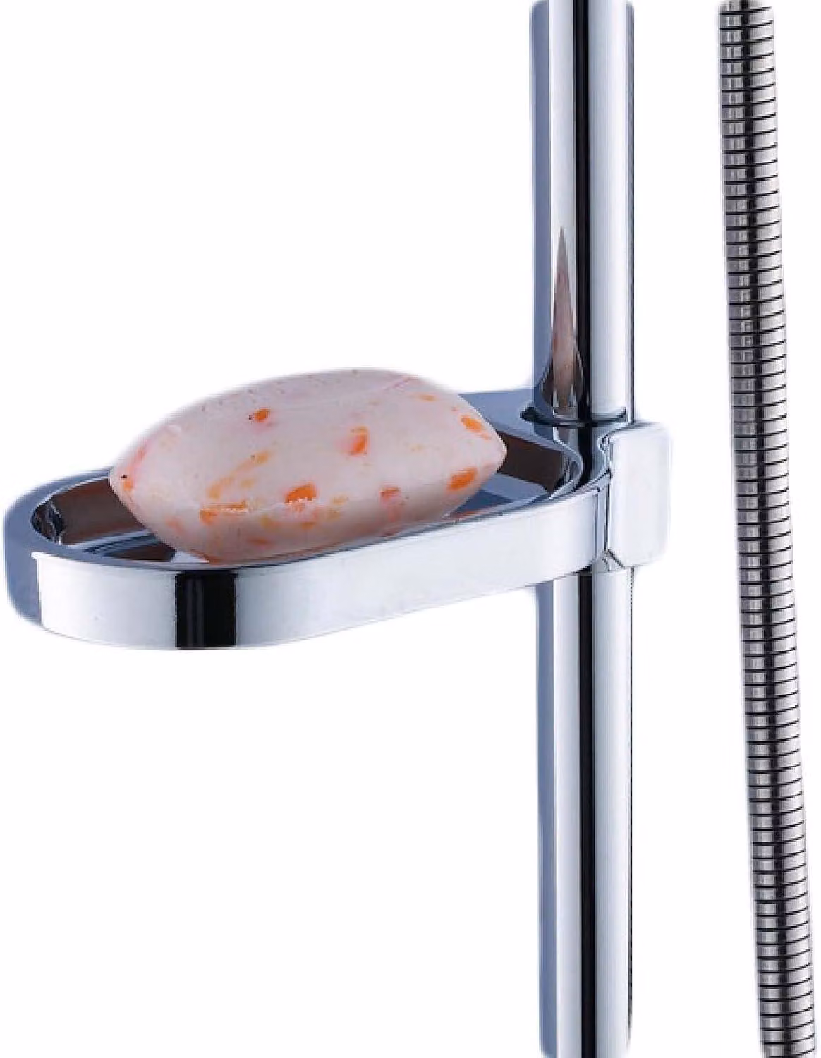 Porta sapone per doccia, cromato, regolabile, per tubi da 22 mm, dispenser per sapone da bagno