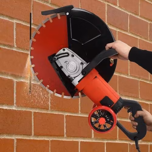 Troncatrice elettrica per calcestruzzo, 4000W, sega per pietra, disco diamantato da 16 pollici, 3000 giri/minuto, sega a disco per uso umido/secco con tubo dell'acqua da 5 metri, profondità di taglio fino a 16,5 cm, ideale per calcestruzzo, pietra e murat
