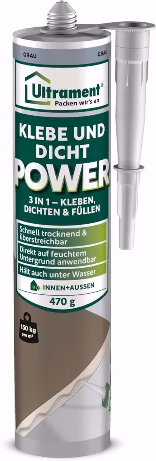 Adesivo Ultrament e potere sigillante grigio, 470 g
