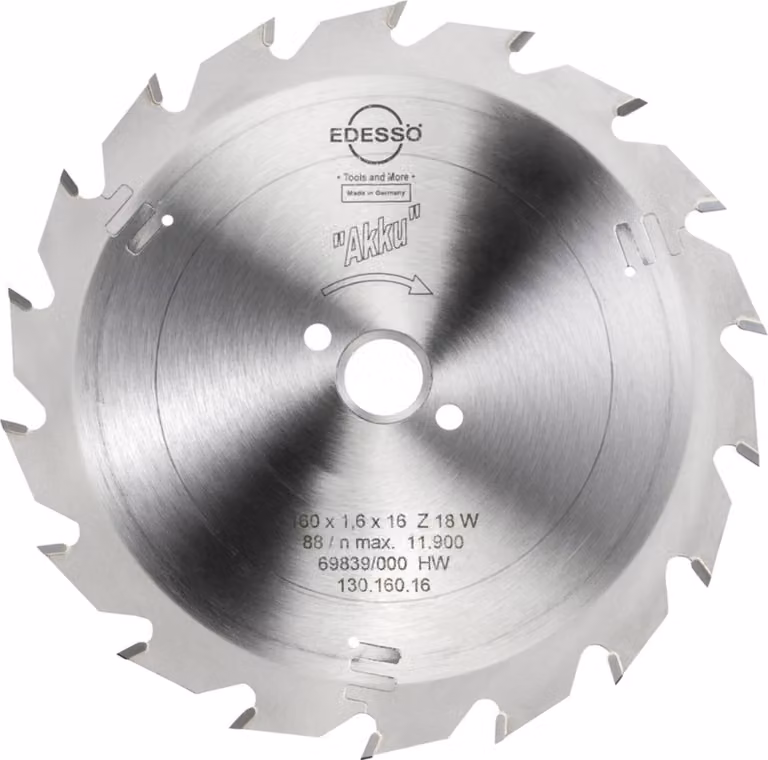 Lama per sega circolare HW, batteria 160x1,6x16mm Z18 W