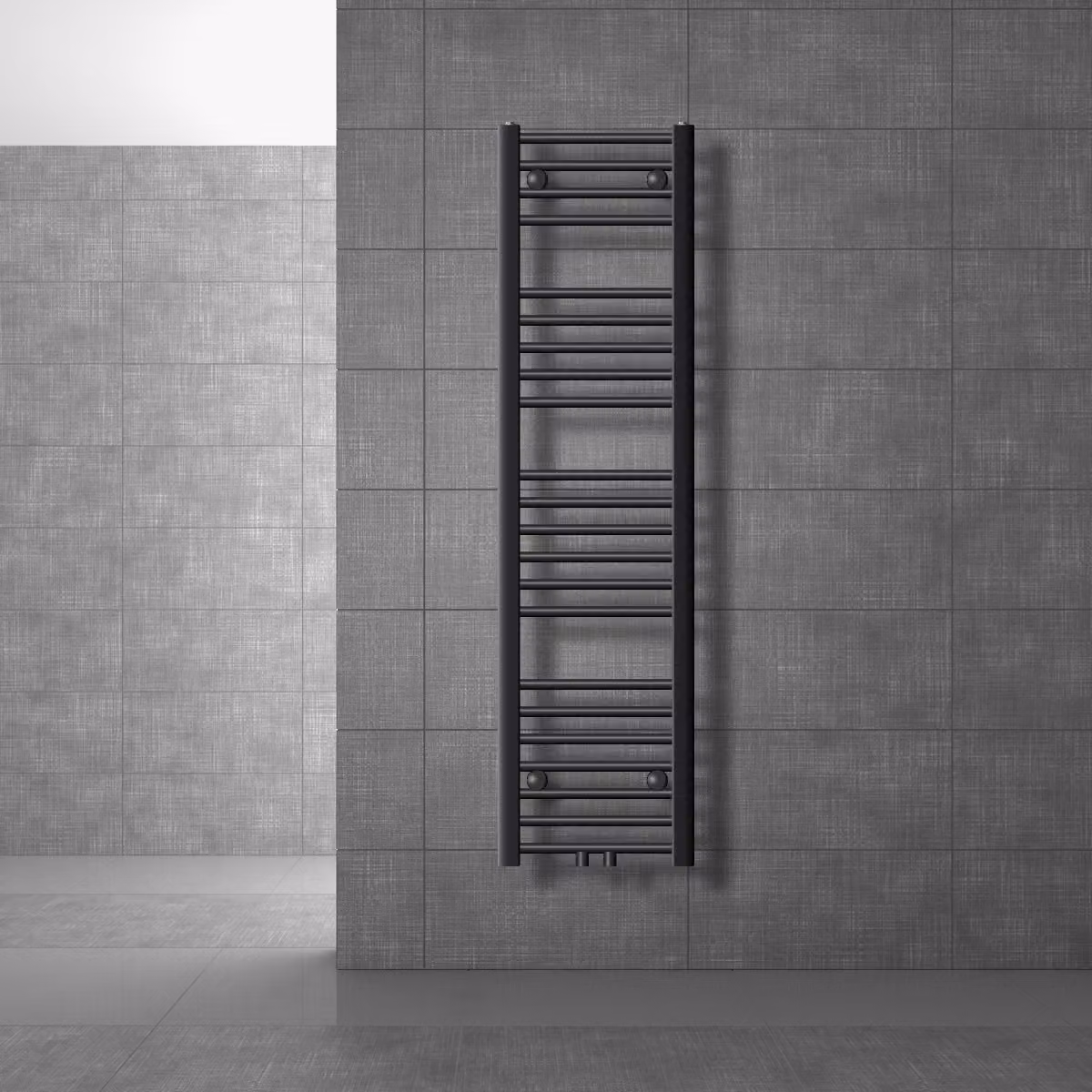 LuxeBath radiatore bagno Sahara, 300x1400 mm, antracite, diritto con attacco centrale, senza elemento riscaldante