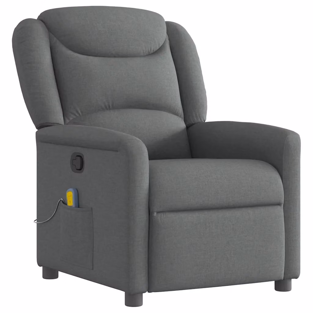 Poltrona Relax Reclinabile vidaXL in Tessuto Grigio con Braccioli e Regolazione Manuale – 2