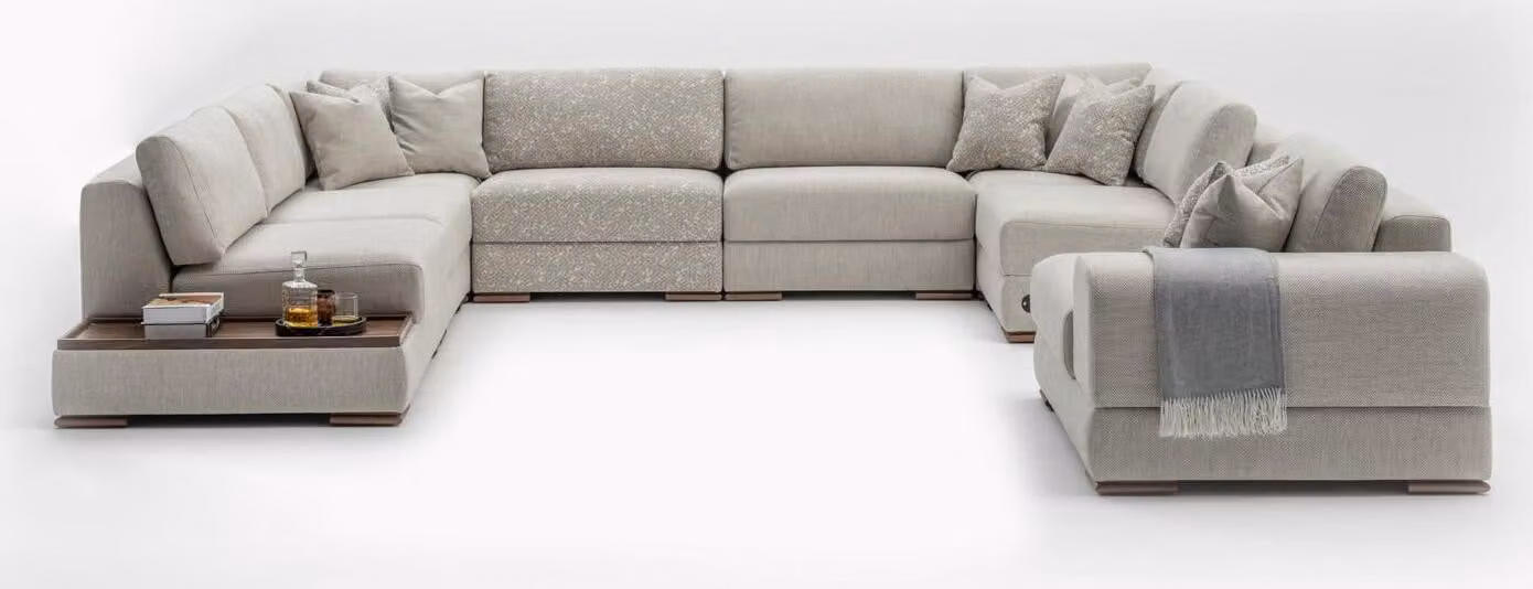 Ecksofa U-Form Wohnzimmer Luxus Couchen Design Sofa Couch Wohnlandschaft