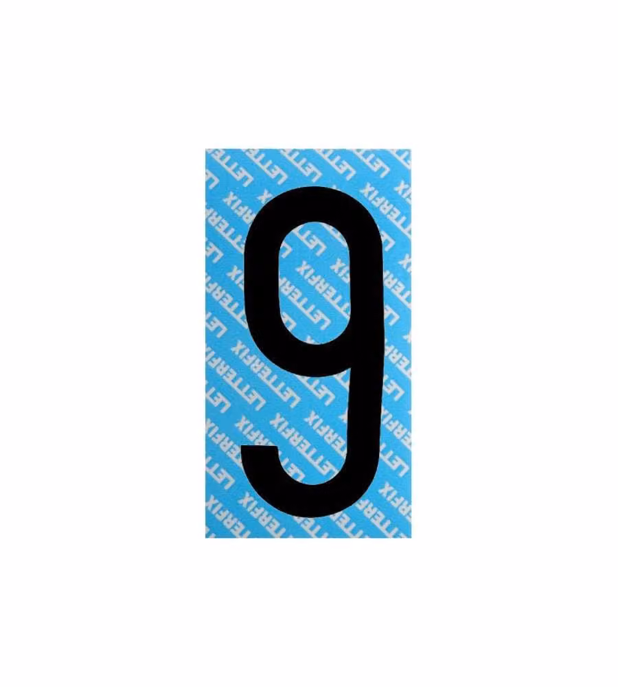 Numero Adesivo Nero Serie T80 9 Letterfix