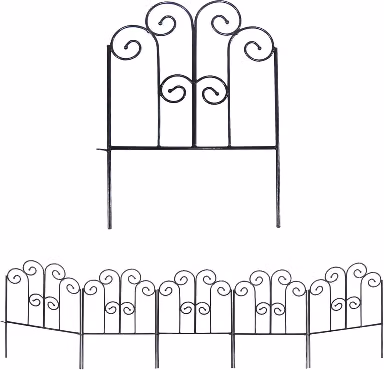 Recinzione da giardino, altezza 1,5 metri, 5 pannelli, acciaio inossidabile, 43 cm, ideale per aiuole