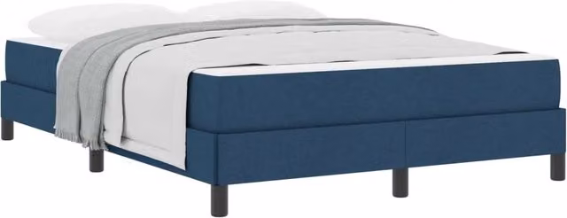 Letto matrimoniale | Letto per adulti | Letto a molle con materasso Blu 140 x 200 cm Tessuto