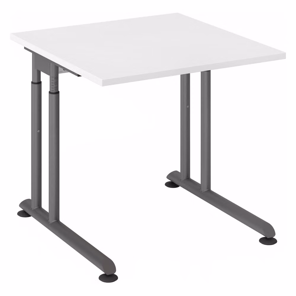 HAMMERBACHER ZS08 höhenverstellbarer Schreibtisch weiß quadratisch