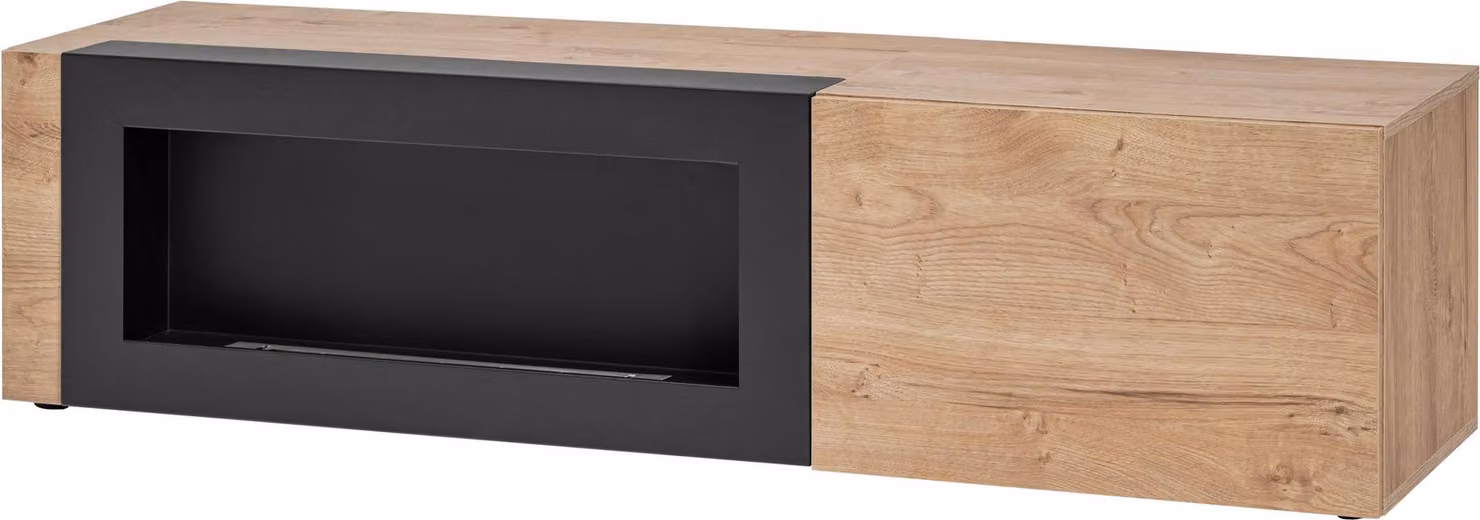 Mobile TV INKADU con biocamino - rovere ribbeck / nero