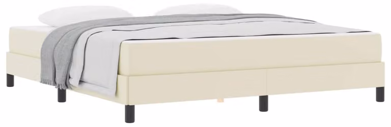 Struttura del letto con materasso Crema 180 x 200 cm Tessuto