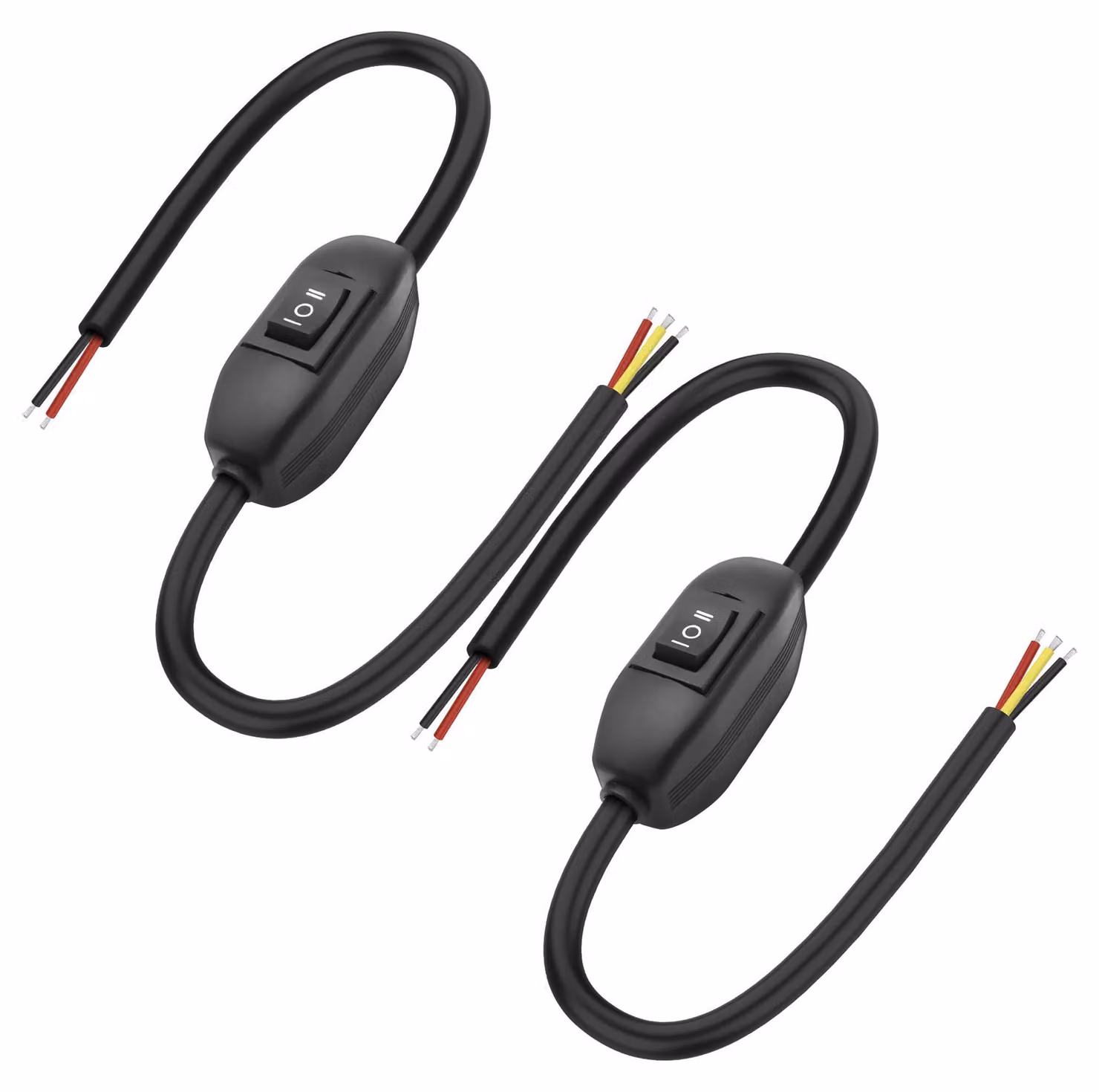 Interruttore a levetta da incasso, 12-24V, confezione da 2 pezzi, lunghezza 35 cm