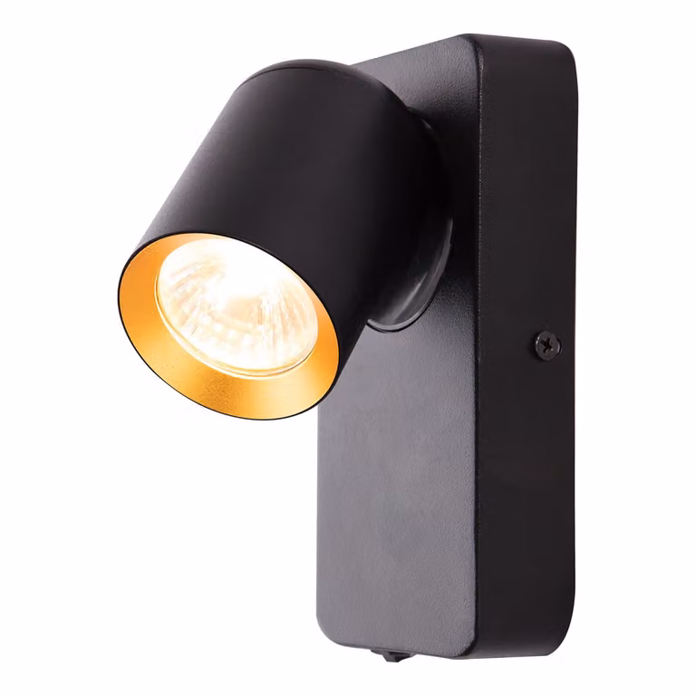Lampada da parete Andy 1Xgu10 nero + oro faretto da soffitto lampada da parete