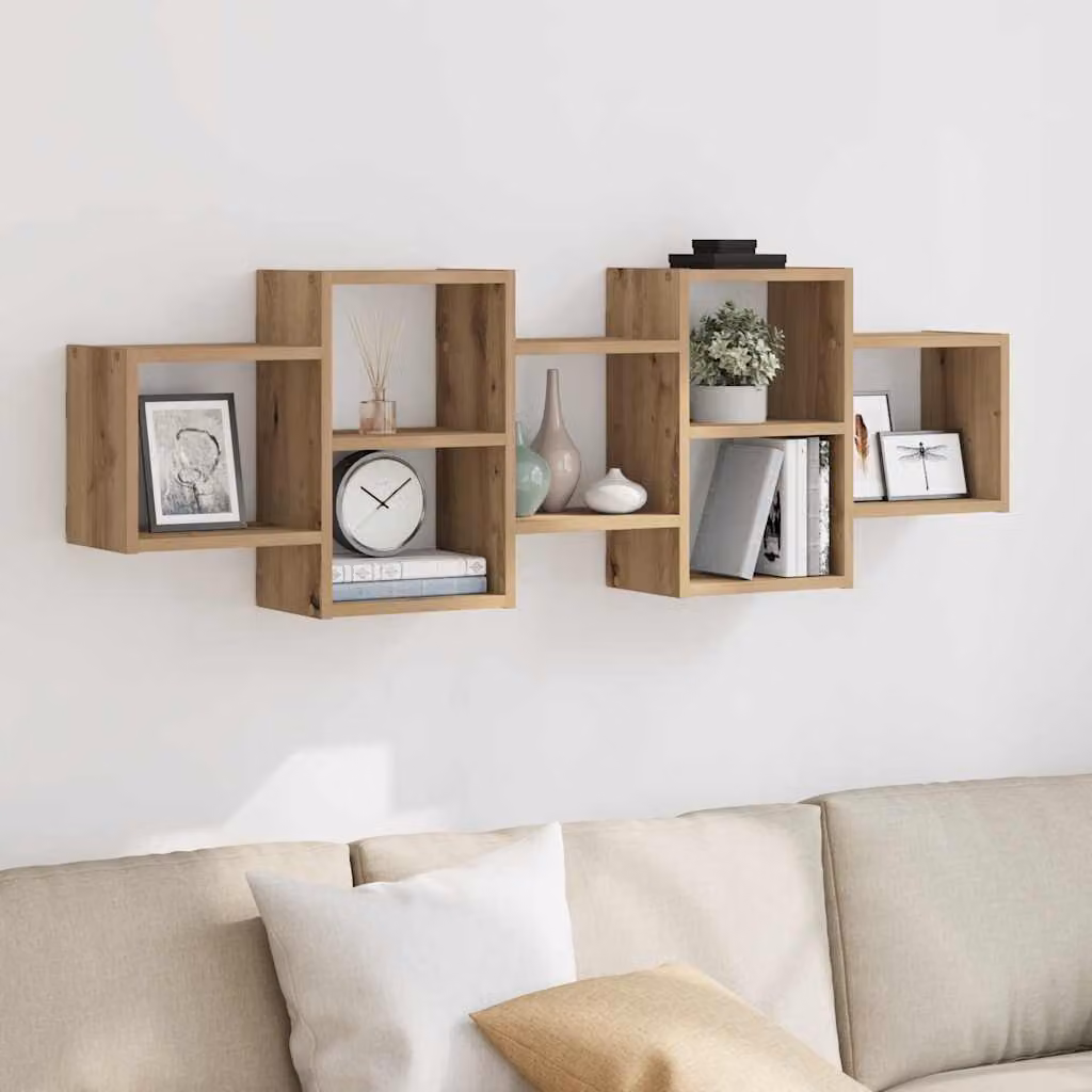 Scaffale a Parete Moderno vidaXL in MDF Marrone L: 129 cm, P: 42 cm, H: 18 cm