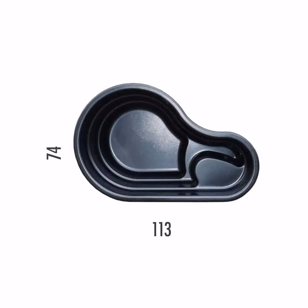 Laghetto Artificiale Preformato GIORDANOSHOP a Forma Rene, Colore Nero e Verde, Capacità 150 Litri, L/P/H: 113 x 74 x 45 cm – 2