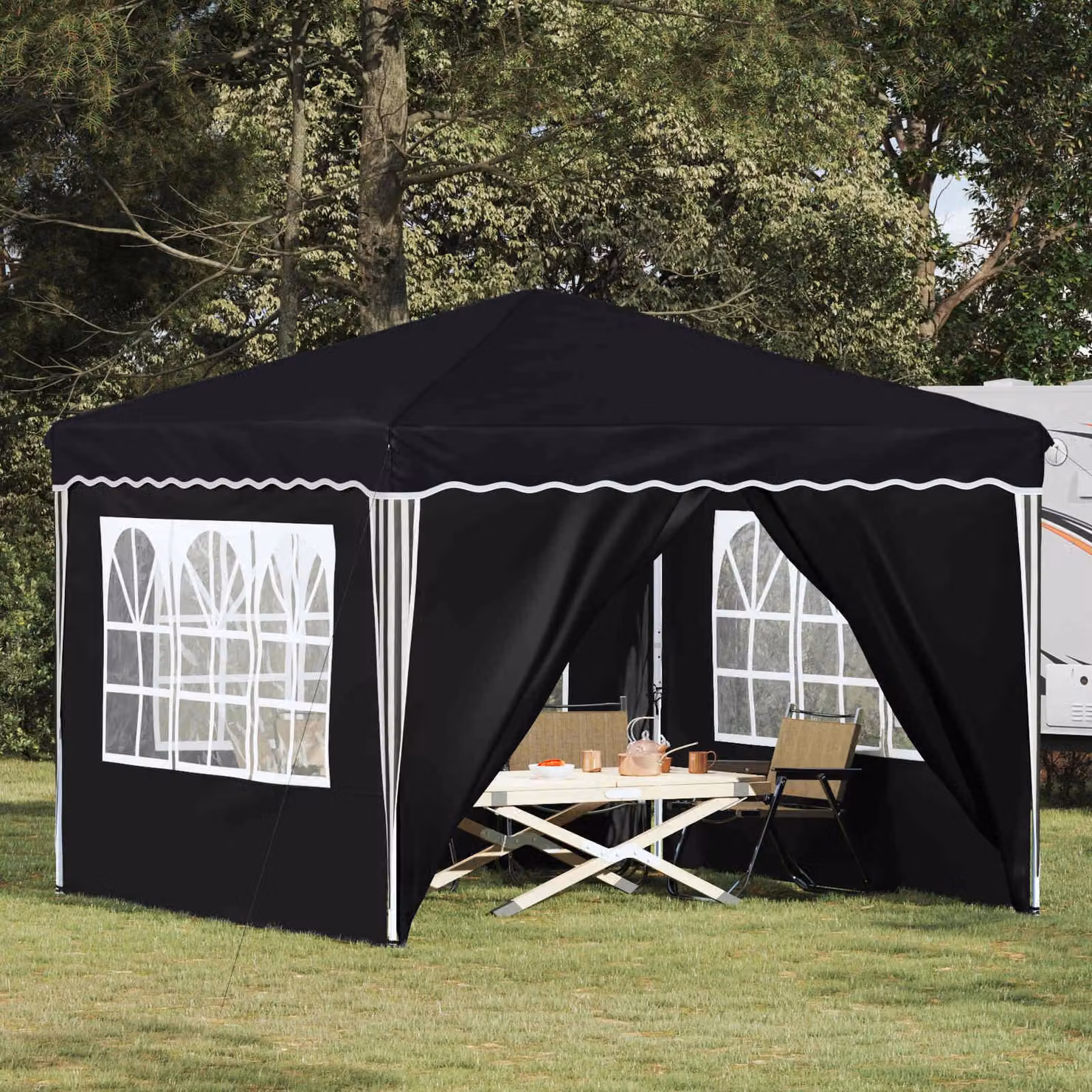 Maison Exclusive - Tenda pop-up per feste, dimensioni 288 x 288 x 245 cm, tessuto Oxford color antracite