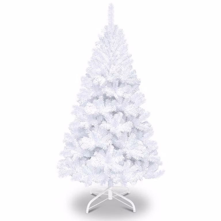 Albero di Natale artificiale Jopassy 210 cm (Ø circa 115 cm) con 900 punte e sistema di ripiegamento a montaggio rapido, ignifugo, incluso supporto in metallo, bianco