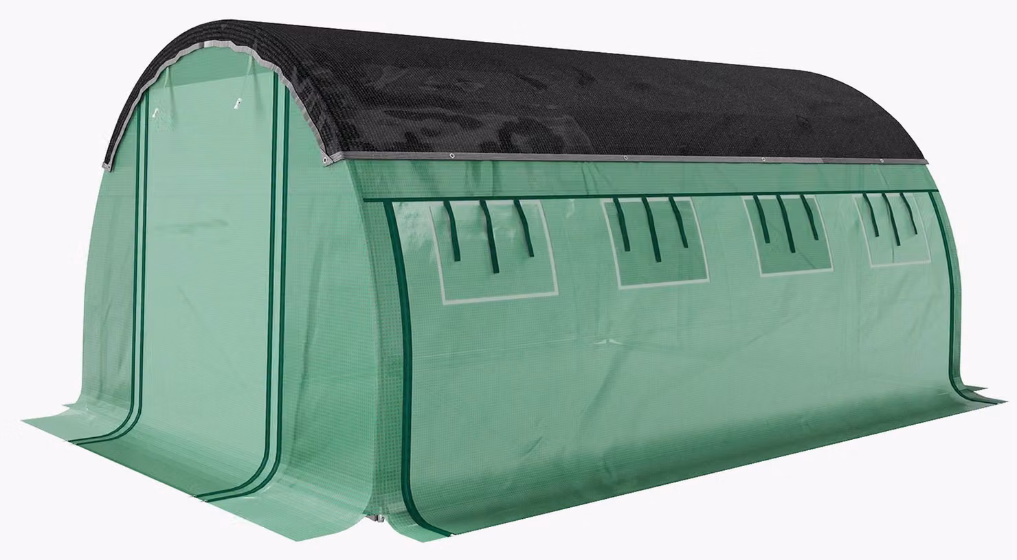 Serra a tunnel con pareti laterali apribili | Colore: Verde, Grigio | Dimensioni: 300x400x198 cm