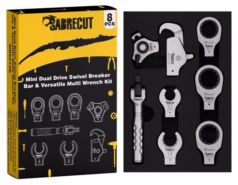 Set di mini utensili a cricchetto e a chiave, composto da 8 pezzi