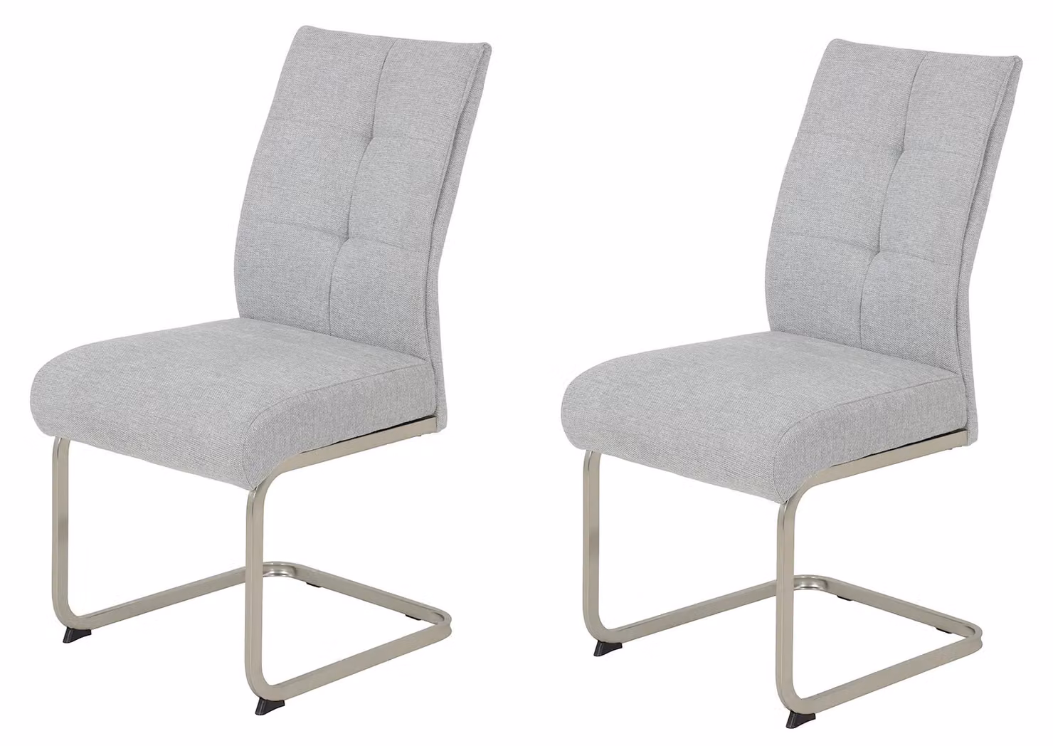 Set di 2 poltrone a dondolo INES, modello XL, grigio, struttura in metallo, portata massima 140 kg