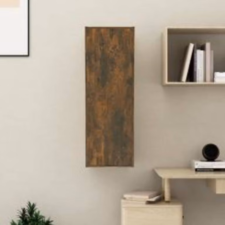 Supporto TV mobile vidaXL in legno multistrato e MDF, colore rovere fumo, L 30,5 cm x P 30 cm x H 90 cm