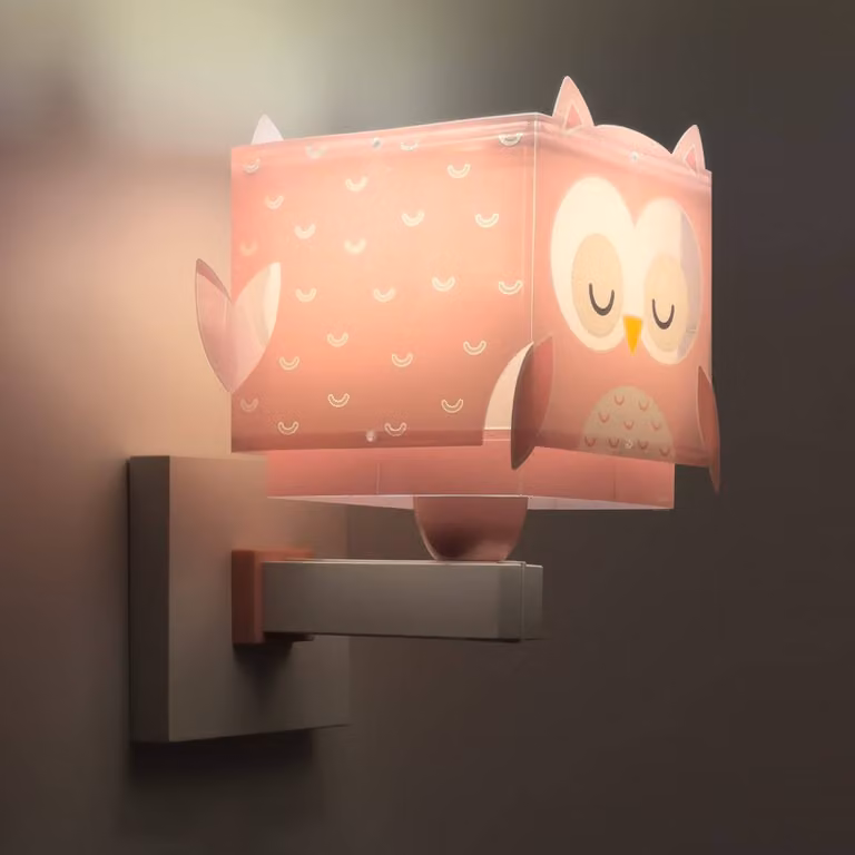 Dalber applique Piccolo Gufo con spina, rosa Little Owl, Violetto / Fucsia / Rosa, Cameretta, Plastica, Applique