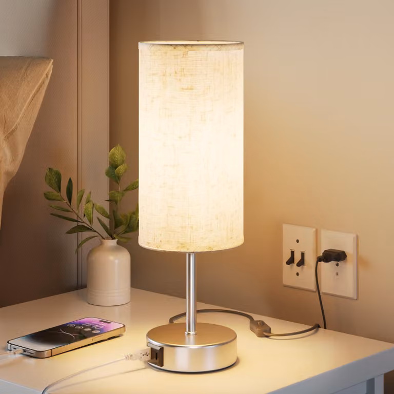 Lampada da comodino UPXNBOR, lampada da tavolo touch con funzione di ricarica e dimmerabile
