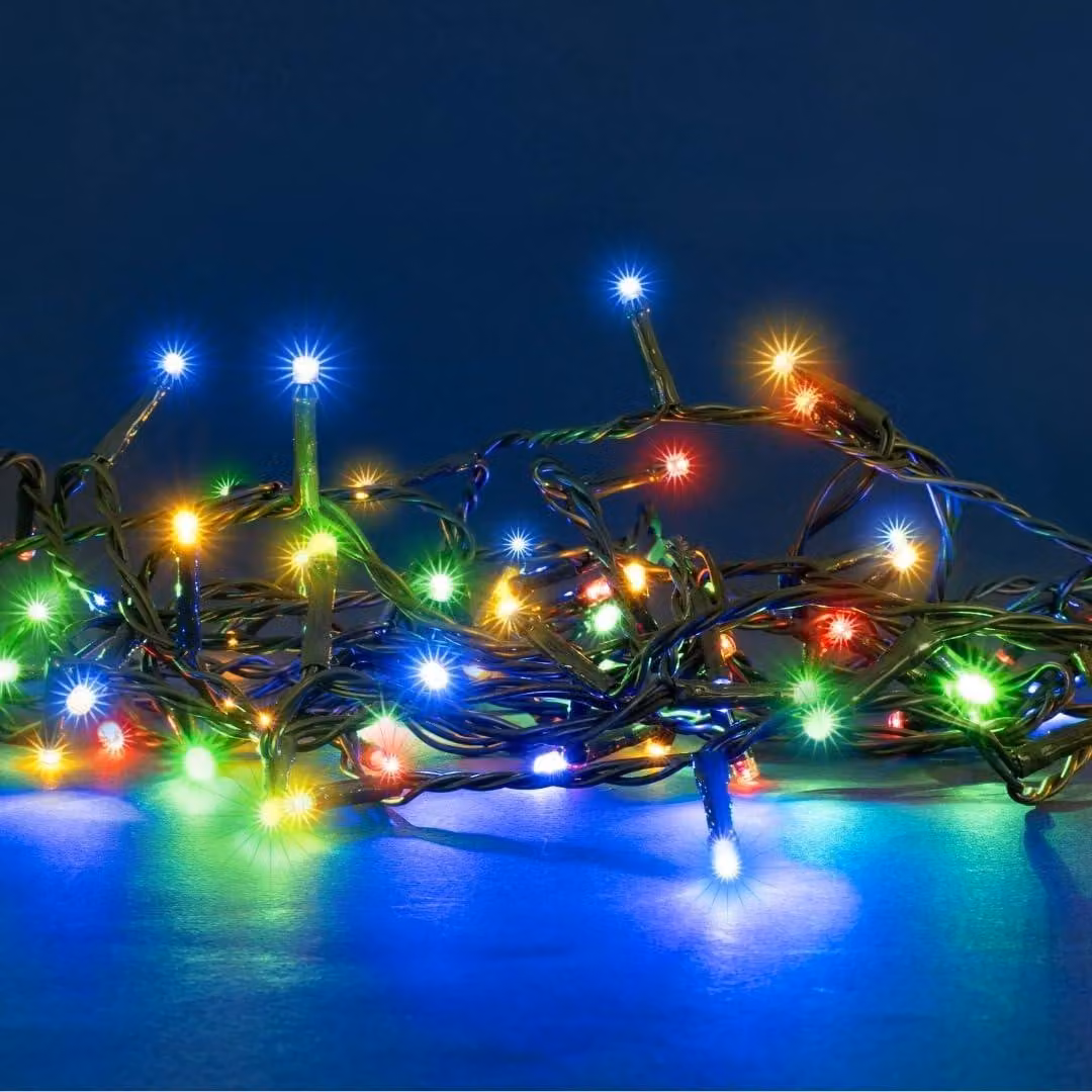 Catena luminosa solare, 40 metri, multicolore, 400 LED