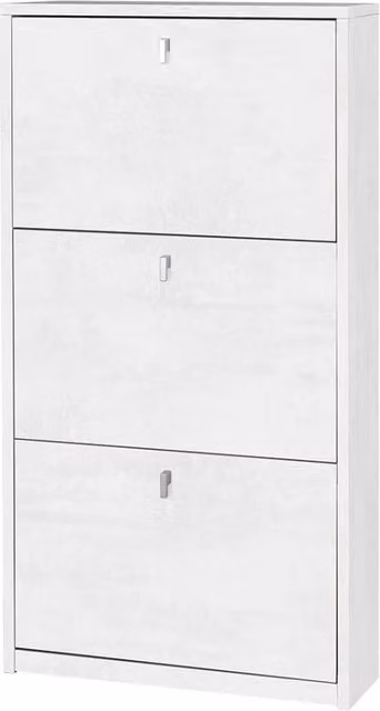Kit Mobile Scarpiera Sarmog con 3 Ante a Ribalta, Finitura Bianco Ossido Opaco, H117 x L63 x P18 cm