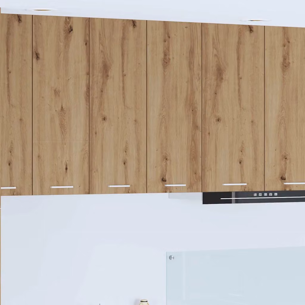 Armadio pensile da cucina moderno vidaXL in legno rovere marrone con ante a battente e ripiani interni L: 60 cm, P: 31 cm, H: 80 cm